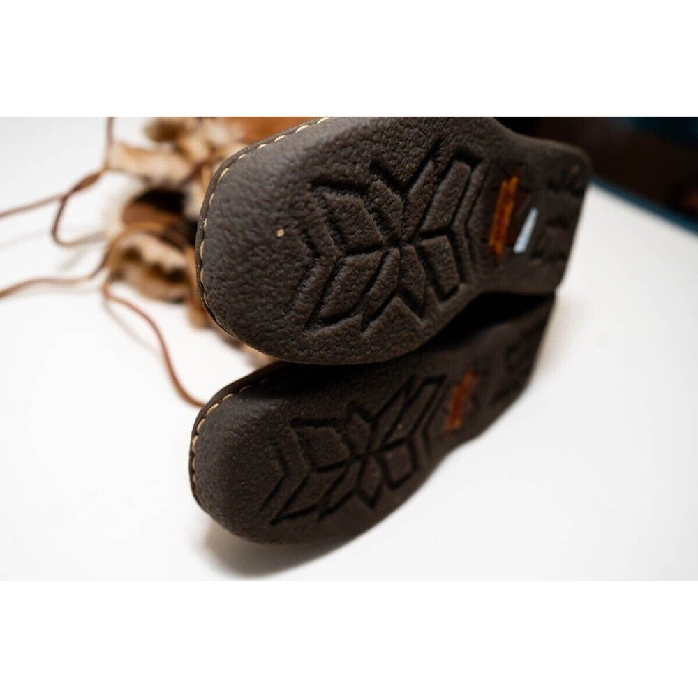 Born Women’s W6949 Nome Brown Leather & Shearling Lined Sherpa Lace Up Boots 6 - Picture 9 of 12
